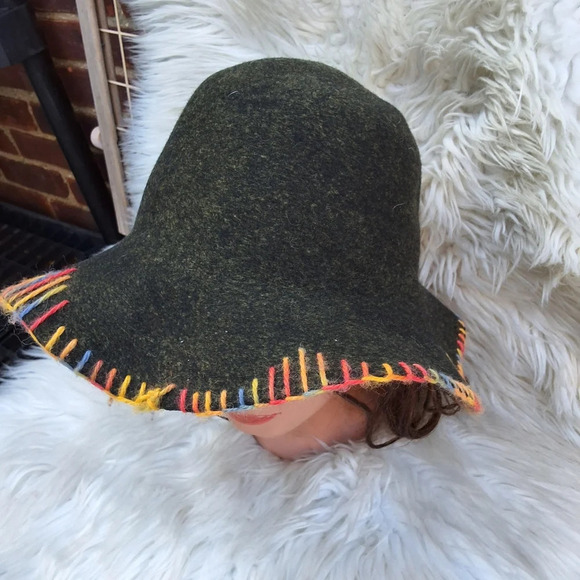 Vintage Autumn Toned wool whipstiched hat main image 5